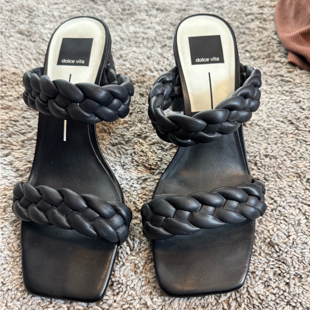 Dolce Vita Black Braided Sandals